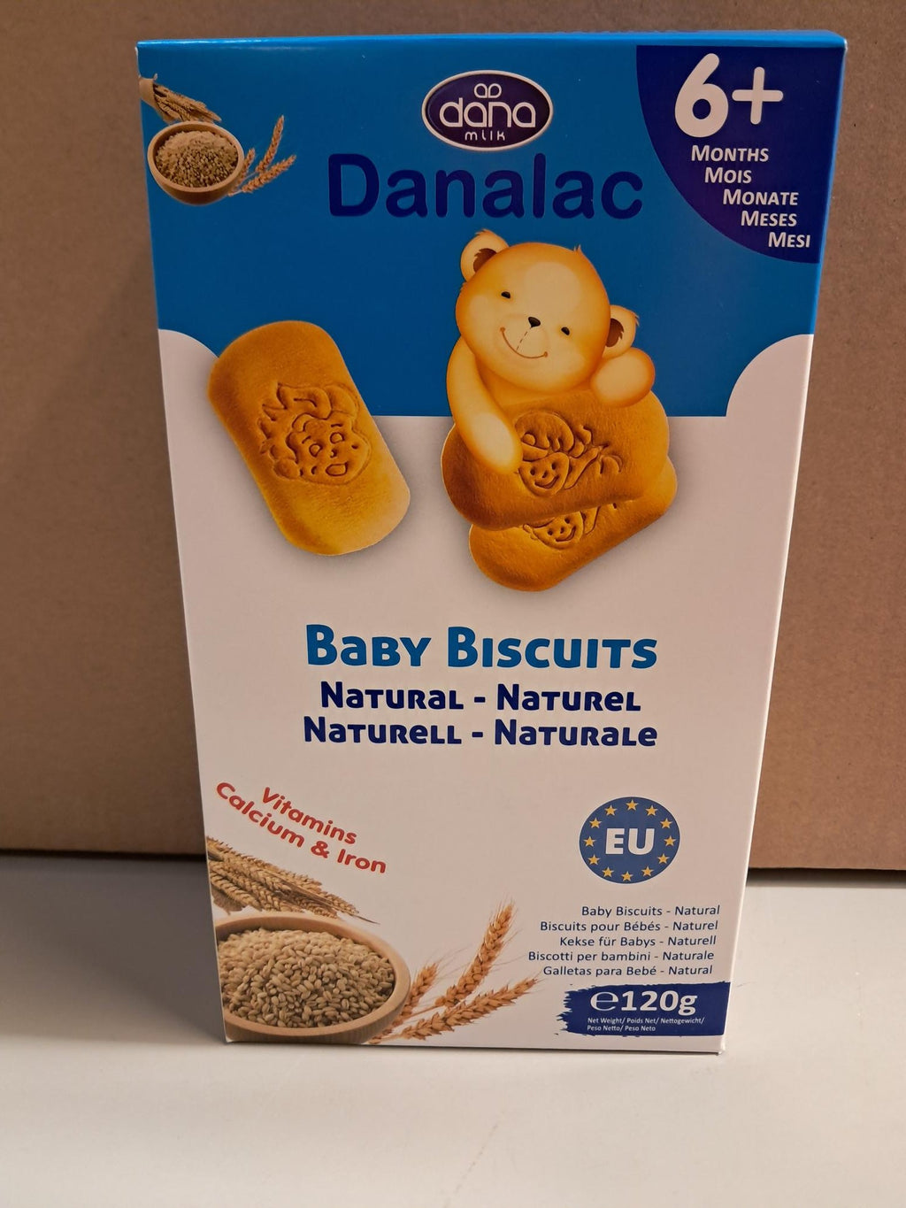 Danalac, Natural Baby Biscuits Finger Food Snack for Toddlers 6+ Months with Calcium Iron and Vitamins, 120g