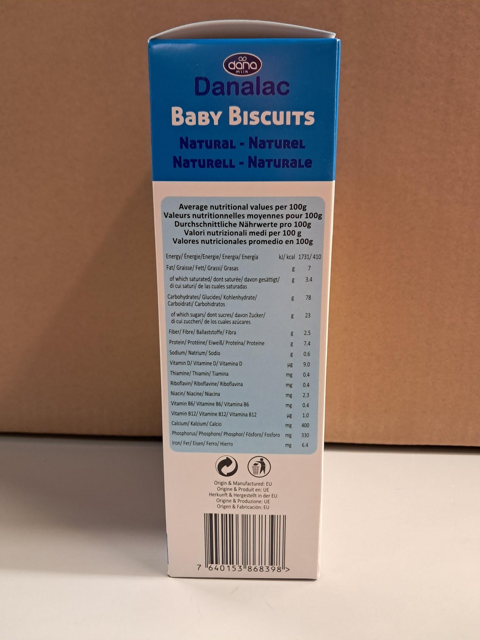 Danalac, Natural Baby Biscuits Finger Food Snack for Toddlers 6+ Months with Calcium Iron and Vitamins, 120g