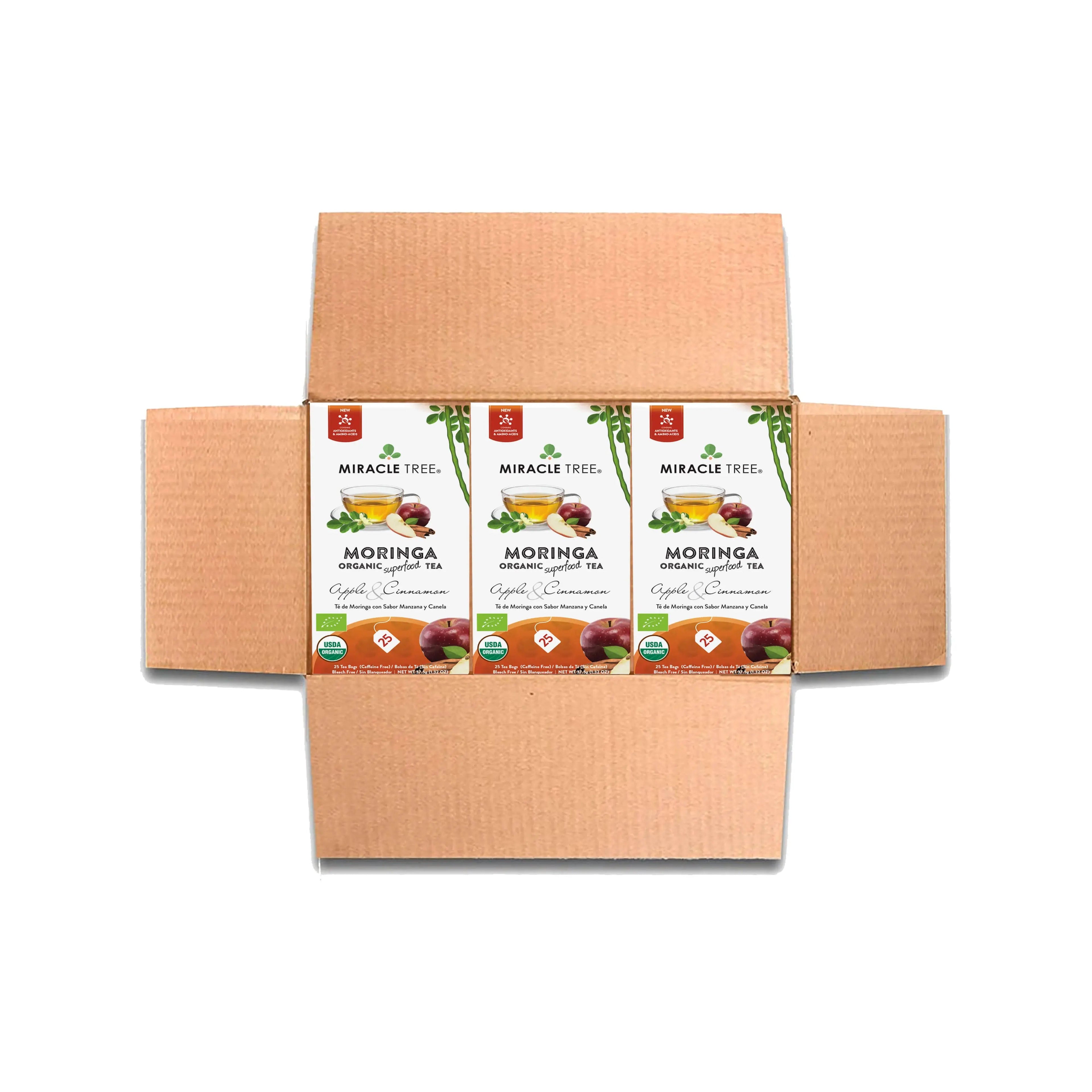 Organic Moringa Tea - Apple & Cinnamon - Caffeine-Free Herbal Tea