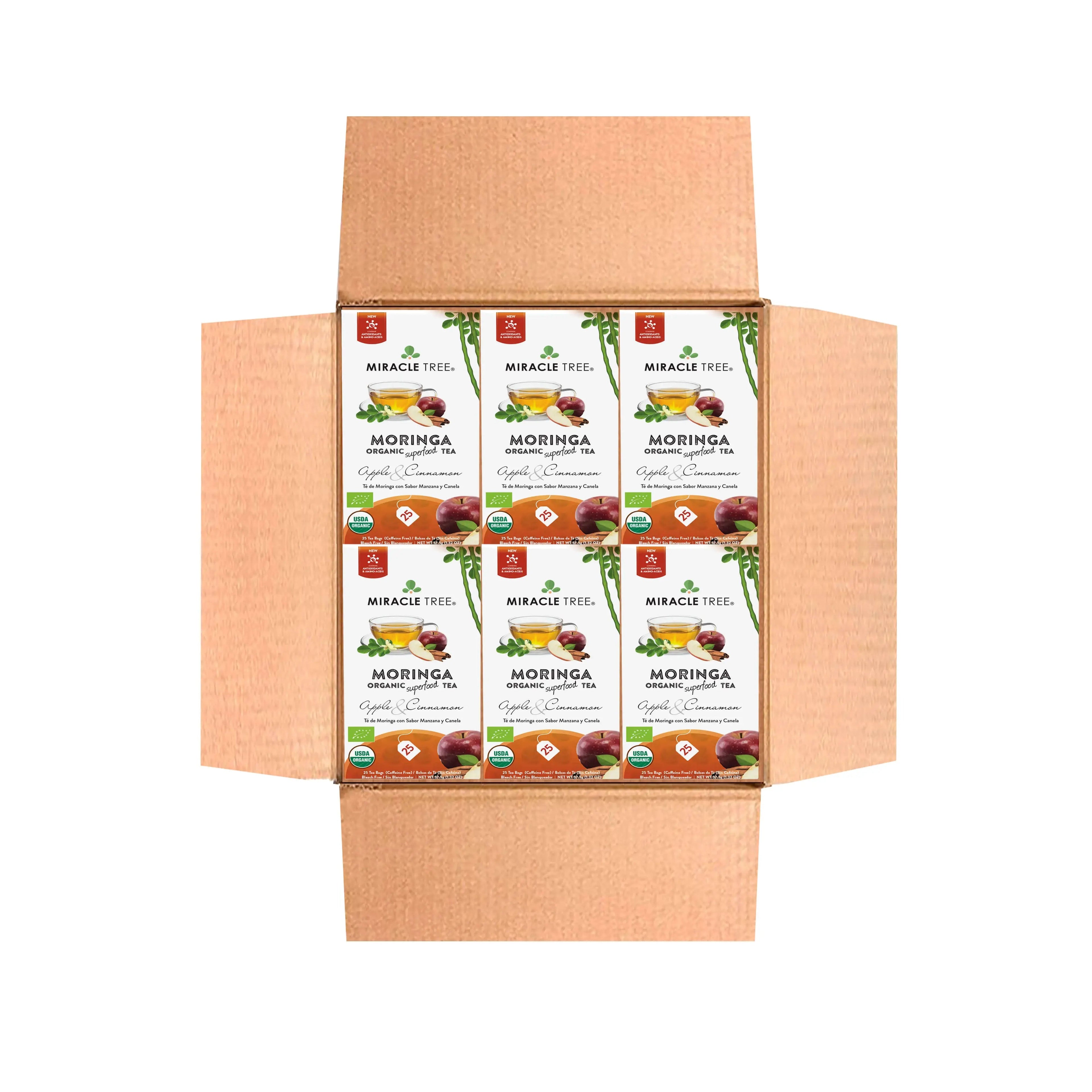 Organic Moringa Tea - Apple & Cinnamon - Caffeine-Free Herbal Tea
