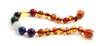 Amber Cognac Knotted Baltic Bracelet With Chakra Gems