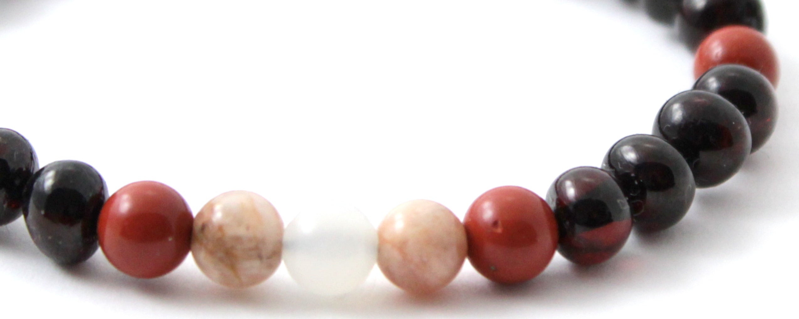 Amber Cherry Stretch Bracelet With Jasper and Gems