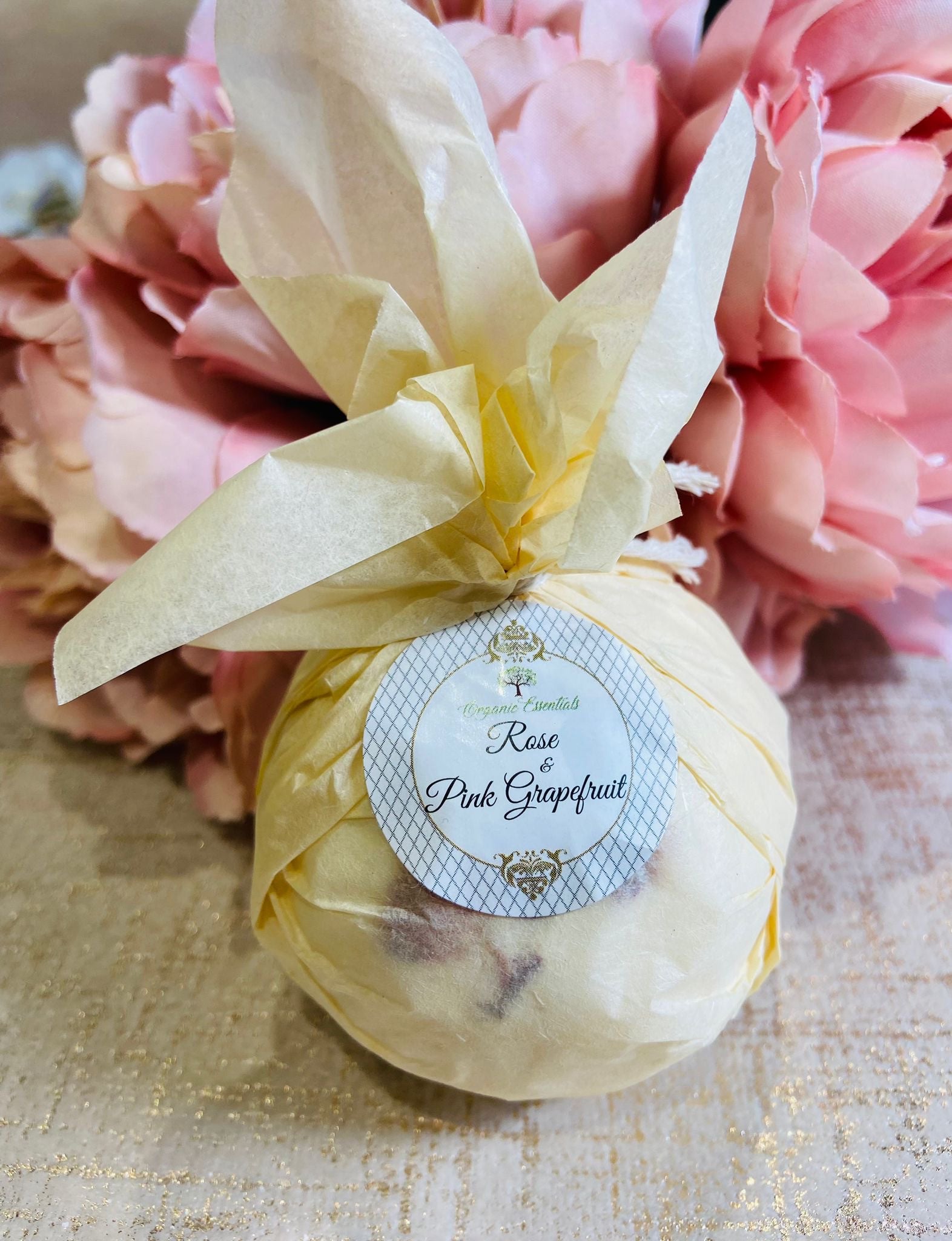 Therapeutic Bath Bomb - Rose & Pink Grapefruit Essential Oils