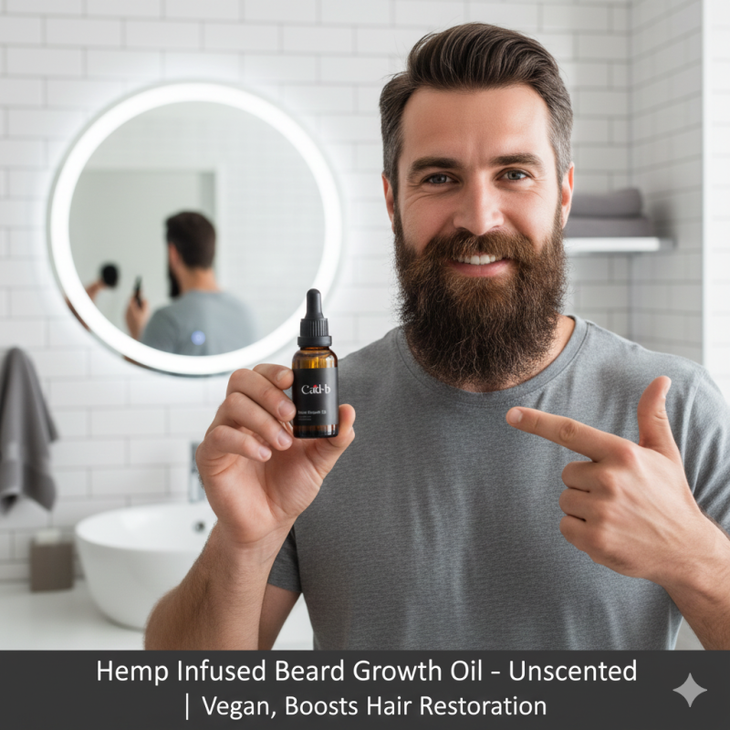Hemp Infused Beard Growth Oil – Unscented | Vegan, Boosts Hair Restoration