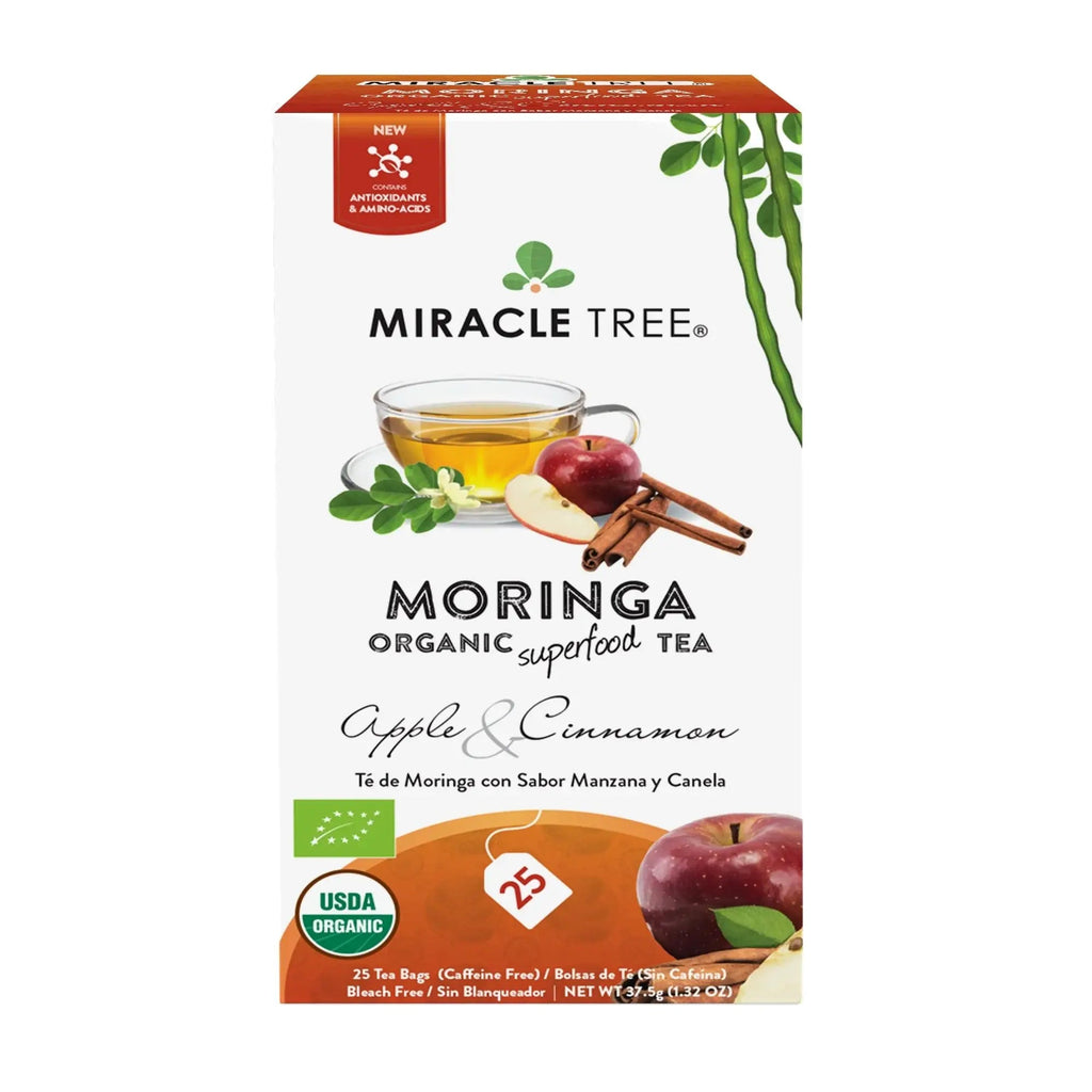 Organic Moringa Tea - Apple & Cinnamon - Caffeine-Free Herbal Tea