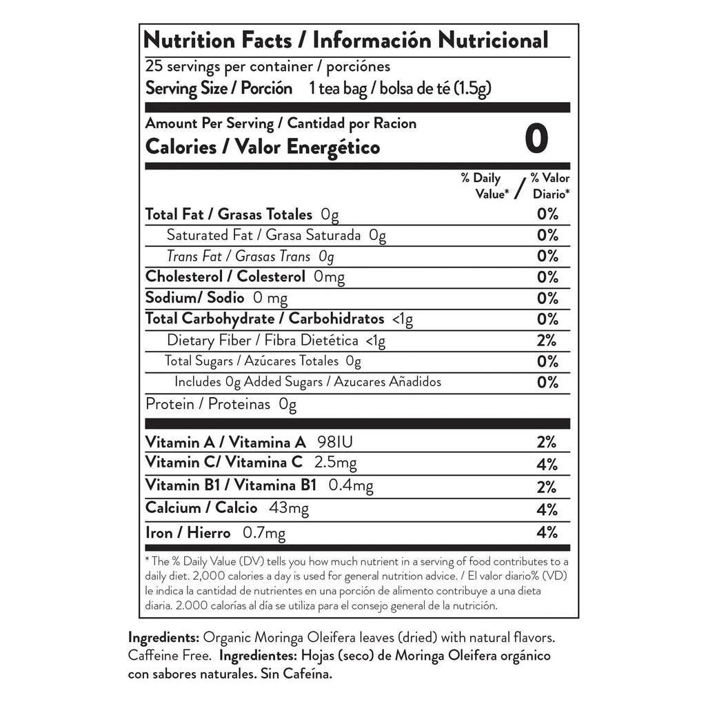 Organic Moringa Tea - Apple & Cinnamon - Caffeine-Free Herbal Tea